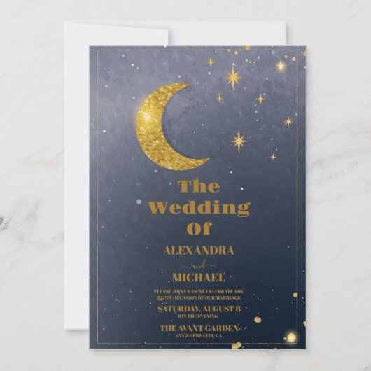 Night Star Sky Celestial Galaxy Wedding Einladung (Vorderseite)