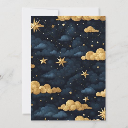 Night Star Sky Celestial Galaxy Wedding Einladung (Rückseite)