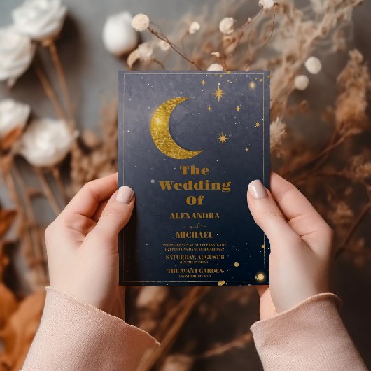 Night Star Sky Celestial Galaxy Wedding Einladung