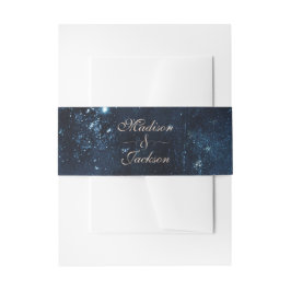 Night Star Sky Celestial Galaxy Wedding Monogram Einladungsbanderole