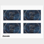 Night Star Sky Celestial Galaxy Wedding Monogram Rechteckiger Aufkleber (Blatt)