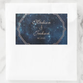 Night Star Sky Celestial Galaxy Wedding Monogram Rechteckiger Aufkleber (Tasche)