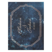 Night Star Sky Celestial Galaxy Wedding Monogram Tischdecke (Vorderseite)