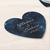 Night Star Sky Celestial Galaxy Wedding Monogram Untersetzer (angewinkelt)