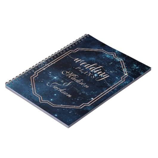 Night Star Sky Celestial Galaxy Wedding Planner Notizblock (Linke Seite)