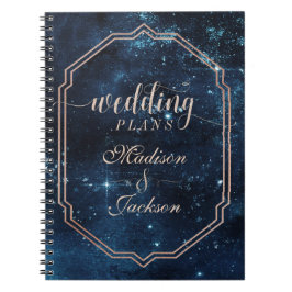 Night Star Sky Celestial Galaxy Wedding Planner Notizblock