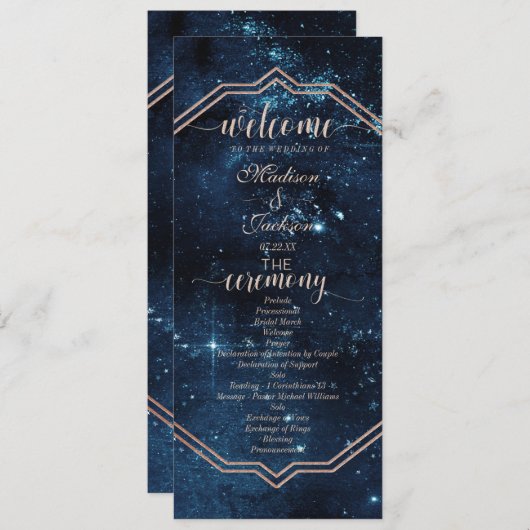Night Star Sky Celestial Galaxy Wedding Program Programm (Vorne/Hinten)