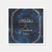 Night Star Sky Celestial Mongram Wedding Serviette (Vorderseite)