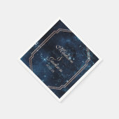 Night Star Sky Celestial Mongram Wedding Serviette (Ecke)