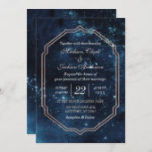 Night Star Sky Celestie Galaxy Hochzeit Einladung (Vorne/Hinten)