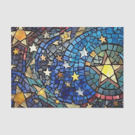 Night Stars Mosaik Decoupage Crafting Seidenpapier (Vorderseite)