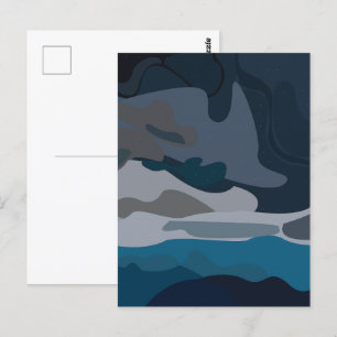 Night Stars Sky Clouds Postkarte
