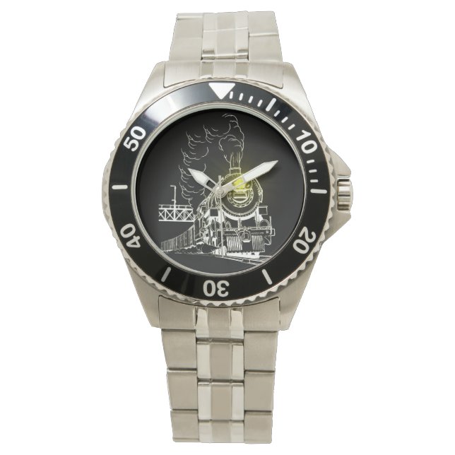 Night Steam Train Wrist Watch Armbanduhr (Vorderseite)