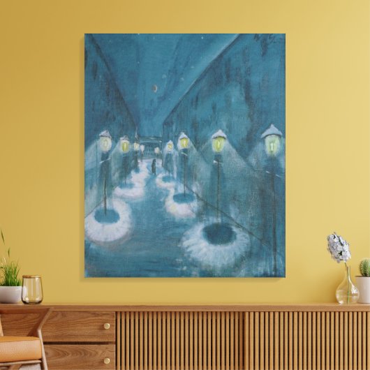 Night Street (Street by Night) (1922) Walter Grama Leinwanddruck (Insitu (Wohnzimmer))