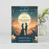 Night Sunset Moon Cloud Twilight Brautparty Einladung (Stehend Vorderseite)