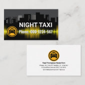 Night Taxi City Gebäude Silhouette Visitenkarte (Vorne/Hinten)