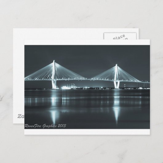 Night Time Bridge Postkarte (Vorne/Hinten)