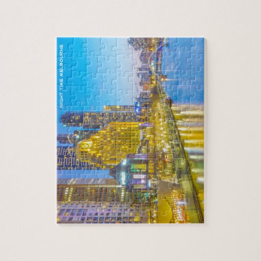 Night Time Melbourne Australien Puzzle (Vertikal)
