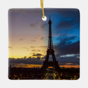 Night to Day over Eiffel tower from Trocadero Keramikornament