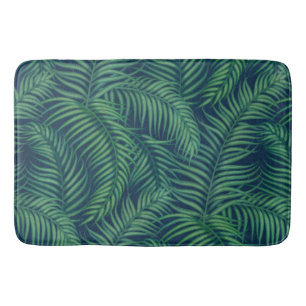 Night Tropical Palm Blätter Badematte