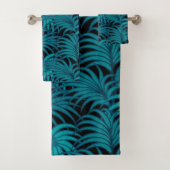 Night Tropical Palm Blätter Badhandtuch Set (Insitu)