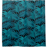 Night Tropical Palm Blätter Duschvorhang (Vorderseite)