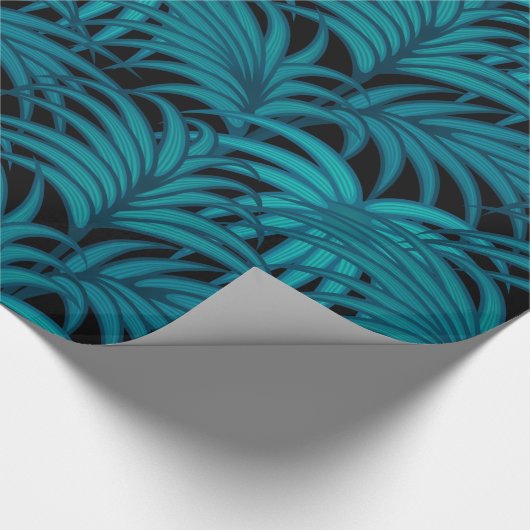 Night Tropical Palm Blätter Geschenkpapier (Ecke)