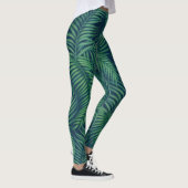 Night Tropical Palm Blätter Leggings (Rechts)