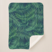 Night Tropical Palm Blätter Sherpadecke (Vorderseite)
