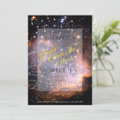 Night Under the Stars Sweet 16 Lila OrangeGalaxy Einladung (Stehend Vorderseite)