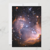 Night Under the Stars Sweet 16 Lila OrangeGalaxy Einladung (Rückseite)