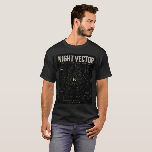 Night Vector | Grid Lock Signal Mapping T-Shirt (Vorne ganz)