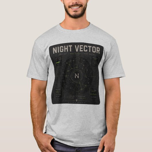Night Vector | Grid Lock Signal Mapping T-Shirt (Vorderseite)
