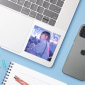 Night view | 東京娘 GenerartiveAI シール Aufkleber (Laptop mit iPhone)