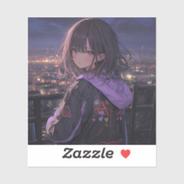 Night view | 東京娘 GenerartiveAI シール Aufkleber