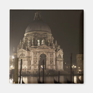 Night view across water of San Giorgio Maggiore Magnet