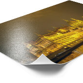 Night View, Hungarian Parliament, Budapest Hungary Fotodruck (Ecke)