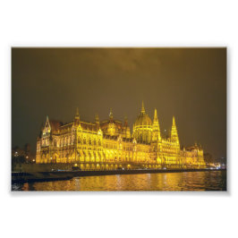 Night View, Hungarian Parliament, Budapest Hungary Fotodruck