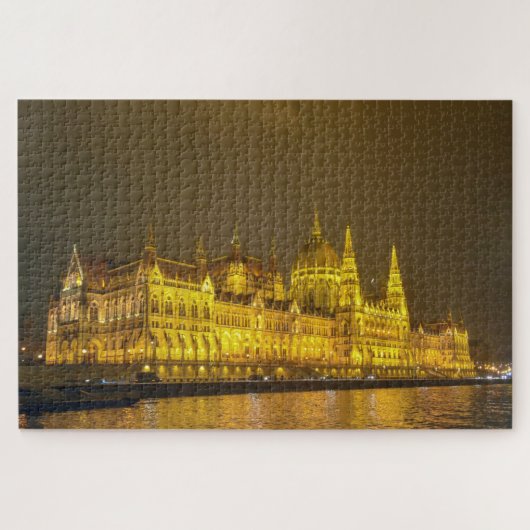 Night View, Hungarian Parliament, Budapest Hungary Puzzle (Horizontal)
