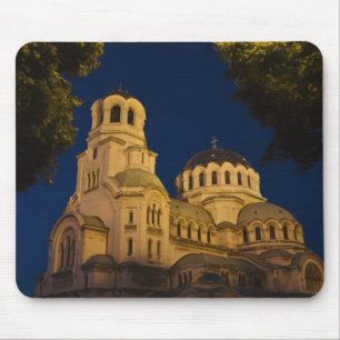 Night view mit Alexander Nevski Kathedrale Mousepad