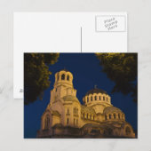Night view mit Alexander Nevski Kathedrale Postkarte (Vorne/Hinten)