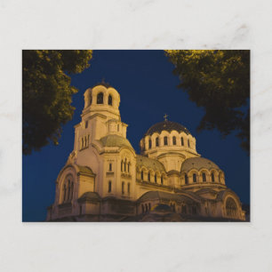 Night view mit Alexander Nevski Kathedrale Postkarte