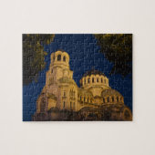 Night view mit Alexander Nevski Kathedrale Puzzle (Horizontal)