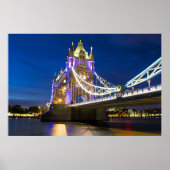 Night View of London's Tower Bridge Poster (Vorne)