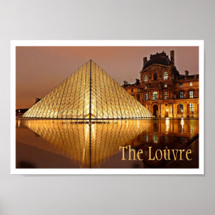 Night View The Louvre , Paris, Frankreich Poster