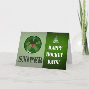 Night Vision Hockey Sniper Weihnachtskarte Feiertagskarte