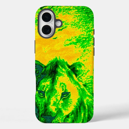 Night Vision Lion Art Fluorescent Print Case-Mate iPhone Hülle (Rückseite)