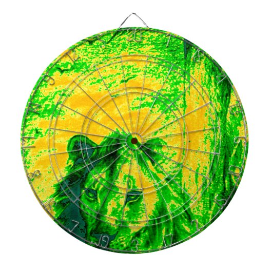 Night Vision Lion Art Fluorescent Print Dartscheibe (vorne)