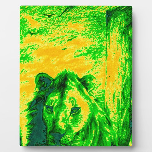 Night Vision Lion Art Fluorescent Print Fotoplatte (Vorderseite)
