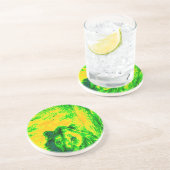 Night Vision Lion Art Fluorescent Print Getränkeuntersetzer (Seite)